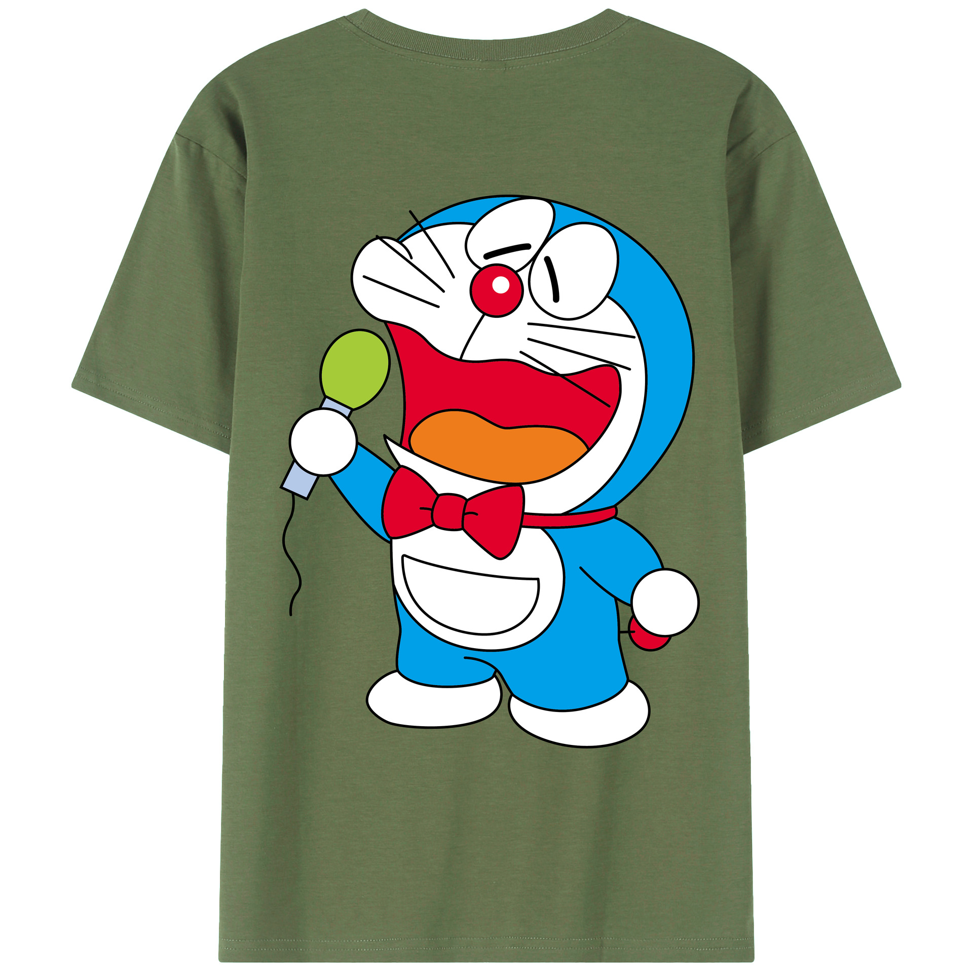 （画像用） ドラえもん Doraemon 綿100％ メンズ半袖Tシャツ（バックプリント） 通気性